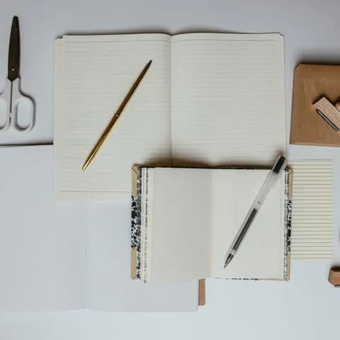notebooks and desk stationery