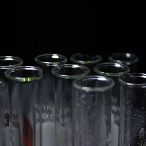 dark glass tubes in low light